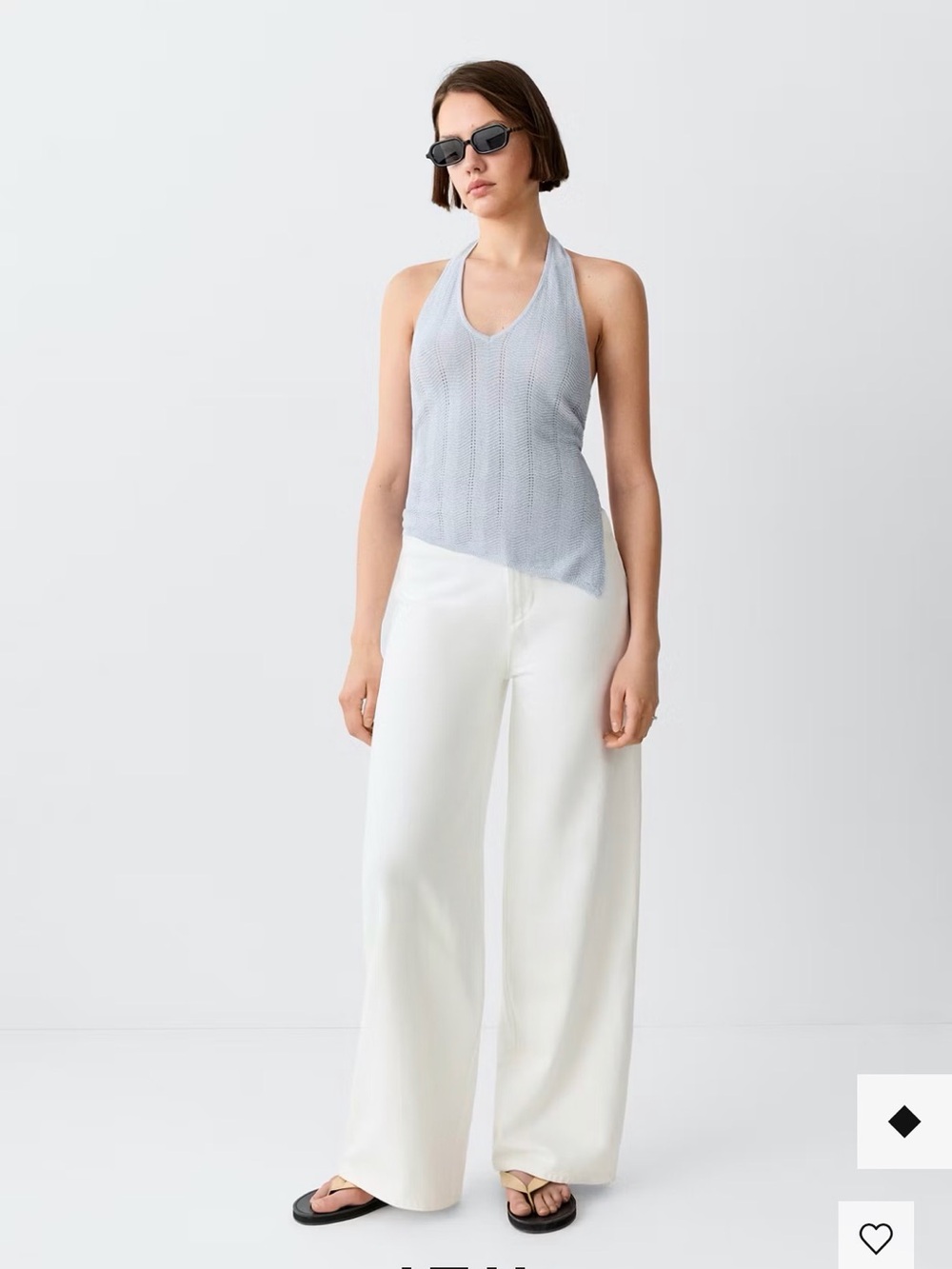 Mango White Wide-Leg low-Rise Trousers nwt size 0